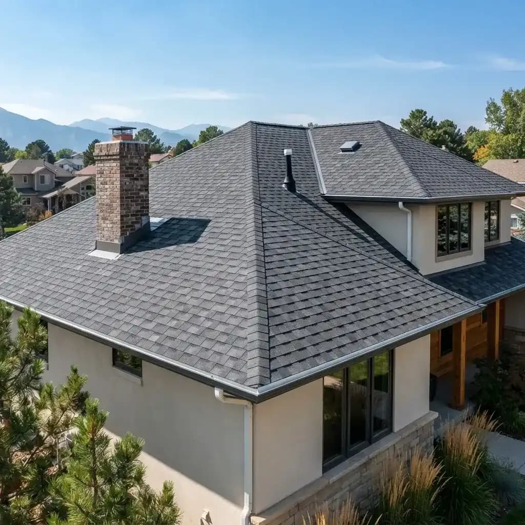 Roof Worx crew working on a residential roof installation in Colorado